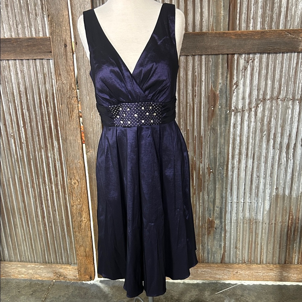 Night Way Collections Deep Purple V-Neck Midi Dress